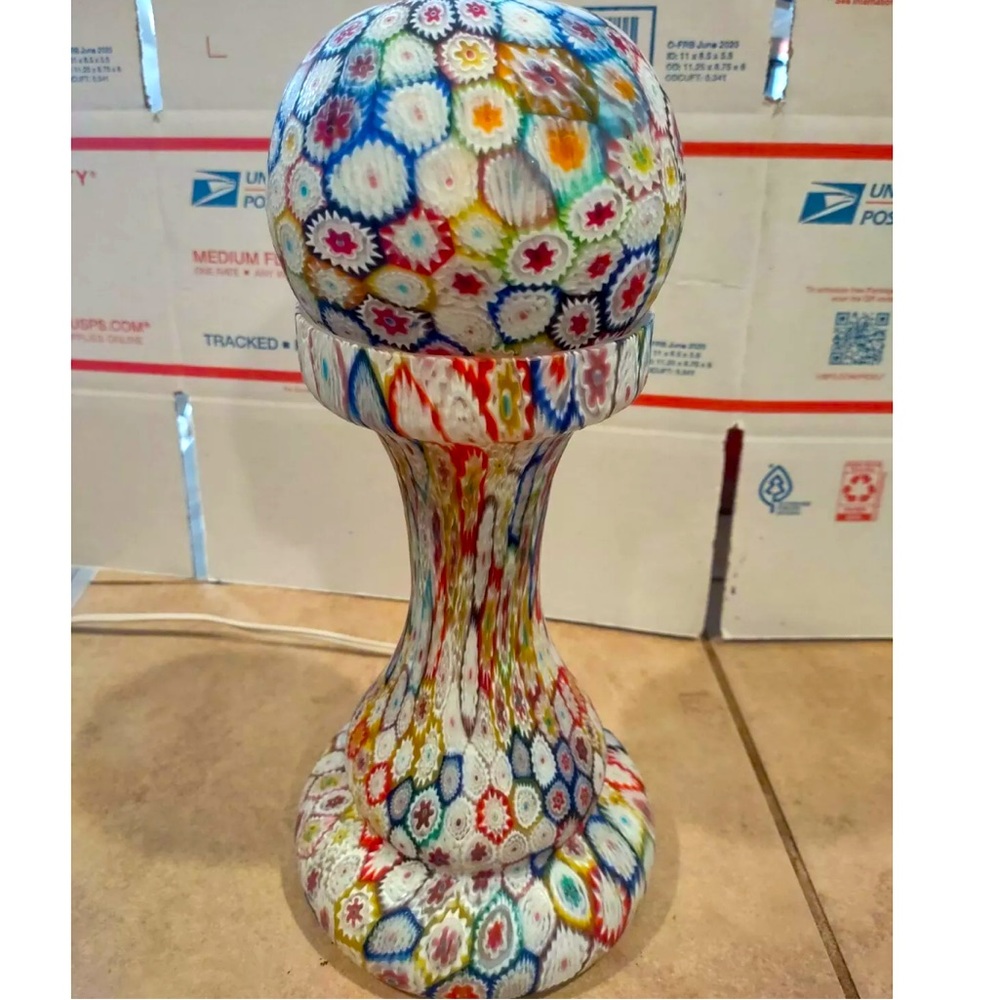 Gorgeous Millefiori Hand Blown Glass Art LAMP Made in Murano Italy 🇮🇹